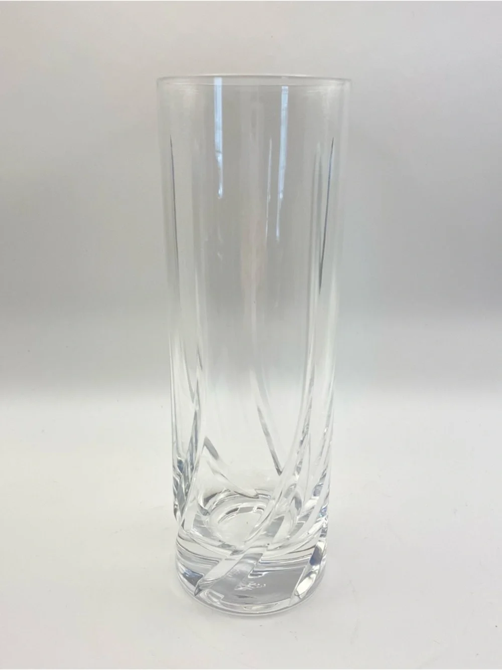Lenox Sea Swirl Clear Cut Crystal Highball Vase 7” Tall No Chips or Cracks MCM